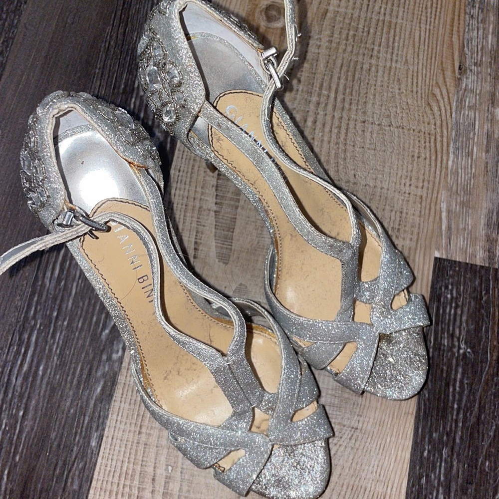 Silver Rhinestone Heels - image 4